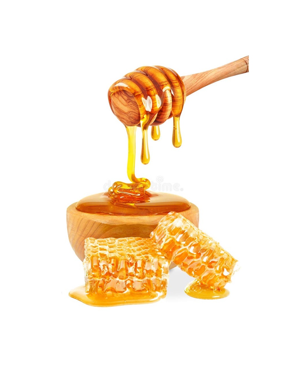 honey-bowl-honeycomb-isolated-white-background-58556499
